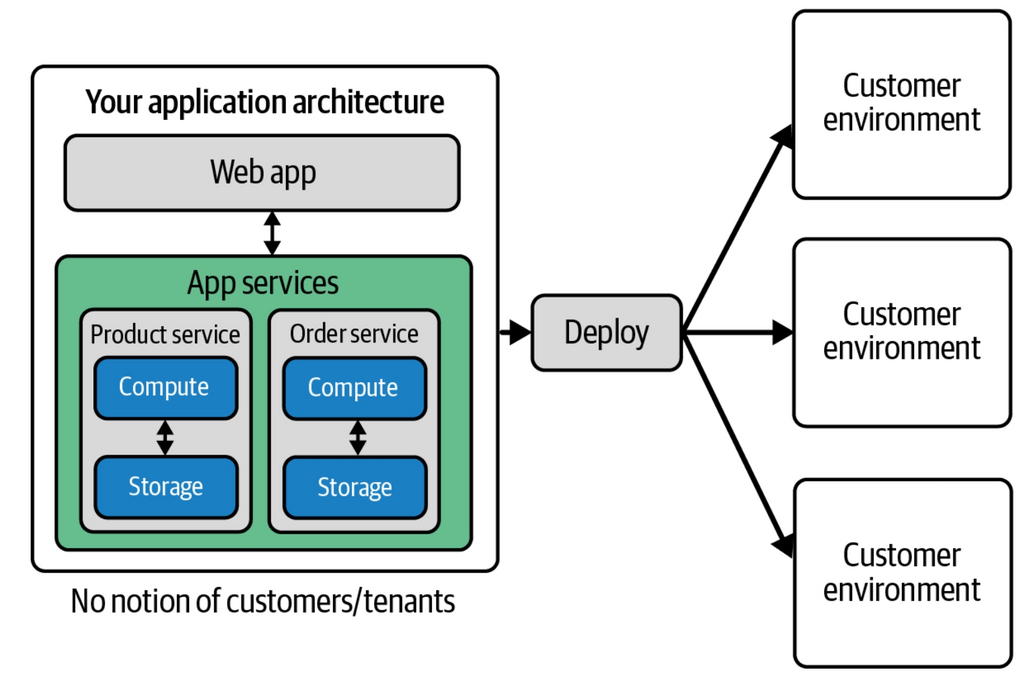 A traditional, non-SaaS application architecture
