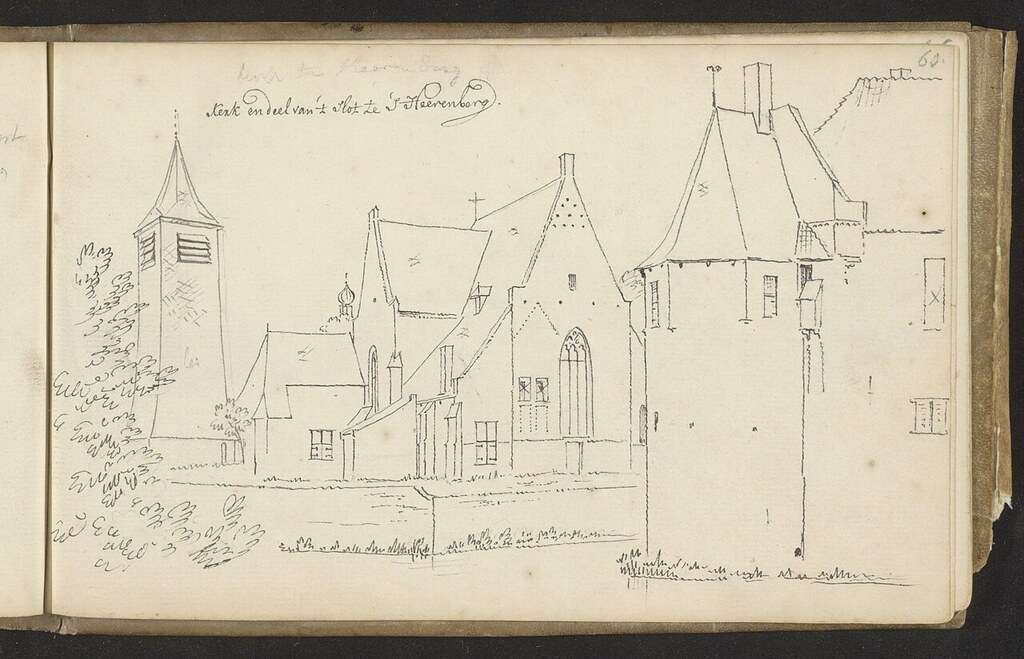 Historic view of Kasteel Huis Bergh and the church of 's-Heerenberg