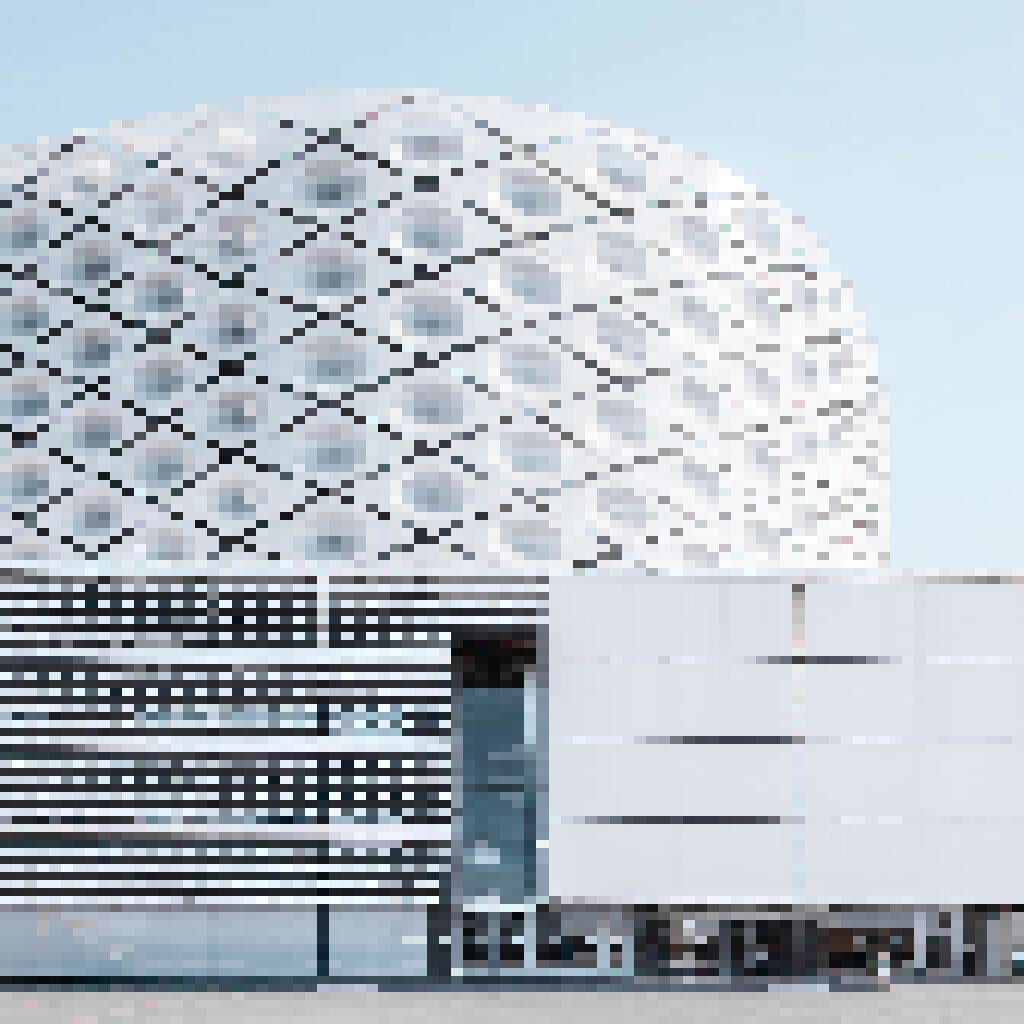 Abstract pixelated architecture, inspired by EDGY's design facets