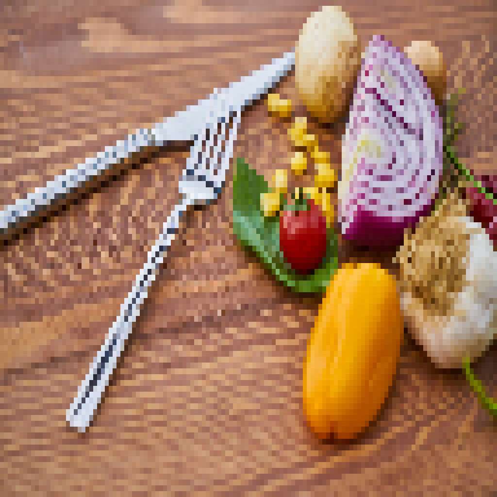 Pixelated photograph of fresh vegetables