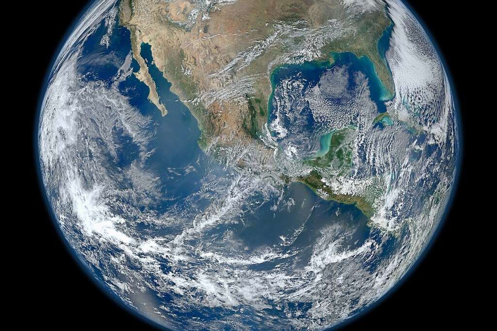 Earth seen from orbit, North America in view